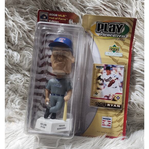 UPPER DECK PLAY MAKERS NOLAN RYAN BOBBLE HEAD BASEBALL, Texas Rangers.. - Picture 6 of 6